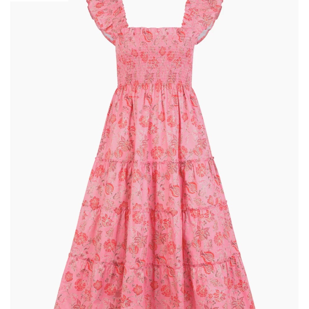 Hill House Pink and Red Floral Dress